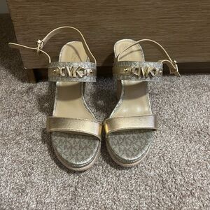 Michael Kors Gold and Silver Women's Sandals